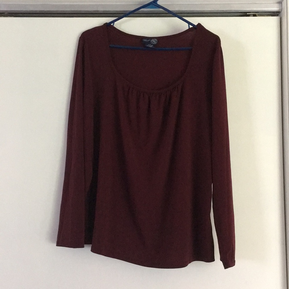 Silky Stretchy Maroon Long Sleeved Top